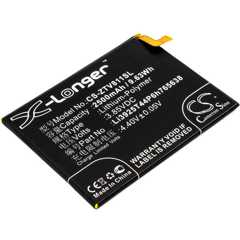3.85V, Li-Polymer, 2500mAh, SmartPhone battery fits Zte, Li3925t44p6h765638, Blade V8 Lite, Blade V8 Lite Dual Sim, 9.63Wh Mobile, SmartPhone Cameron Sino Technology Limited (Smartphone)