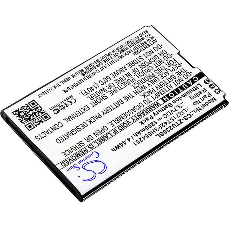3.7V, Li-ion, 1200mAh, Hotspot battery fits B-mobile, Verizon, Li3711t42p3h354246, Home Base Z700, Home Base Z700a, 4.44Wh Hotspot Cameron Sino Technology Limited