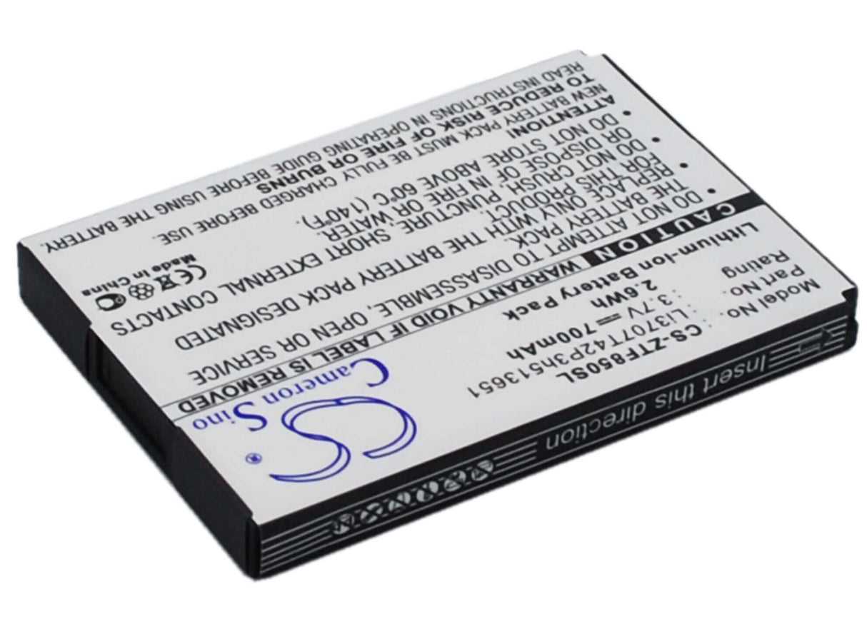 3.7V, Li-ion, 700mAh, SmartPhone battery fits Telstra, Zte, Li3707t42p3h513651, F252, F256, 2.59Wh Mobile, SmartPhone Cameron Sino Technology Limited (Smartphone)