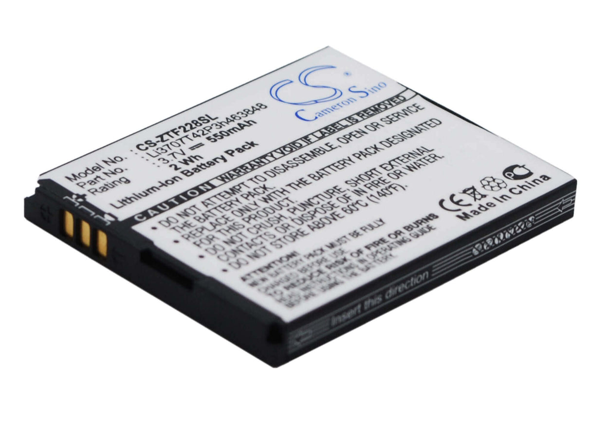 3.7V, Li-ion, 550mAh, SmartPhone battery fits Benq, Vodafone, Orange, Zte, Li3707t42p3h463848, 228, T60, 2.04Wh Mobile, SmartPhone Cameron Sino Technology Limited (Smartphone)