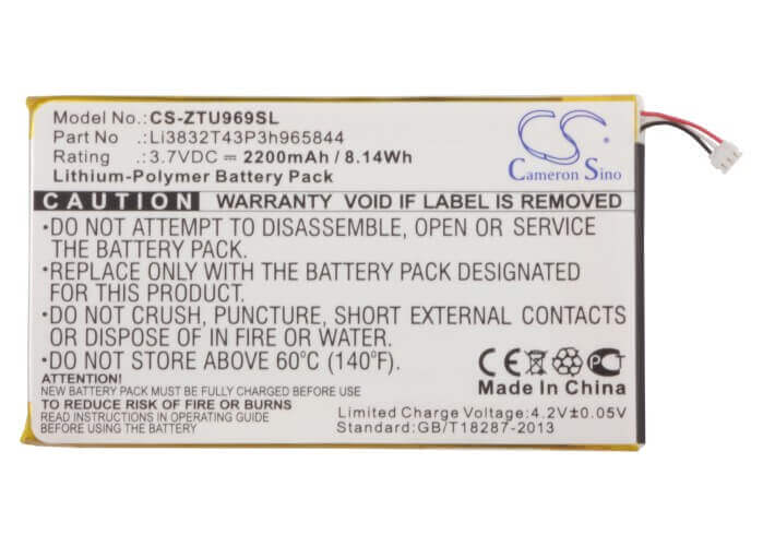 3.7V, Li-Polymer, 2200mAh, SmartPhone battery fits Amazing, A7, 8.14Wh Mobile, SmartPhone Cameron Sino Technology Limited (Suspended)