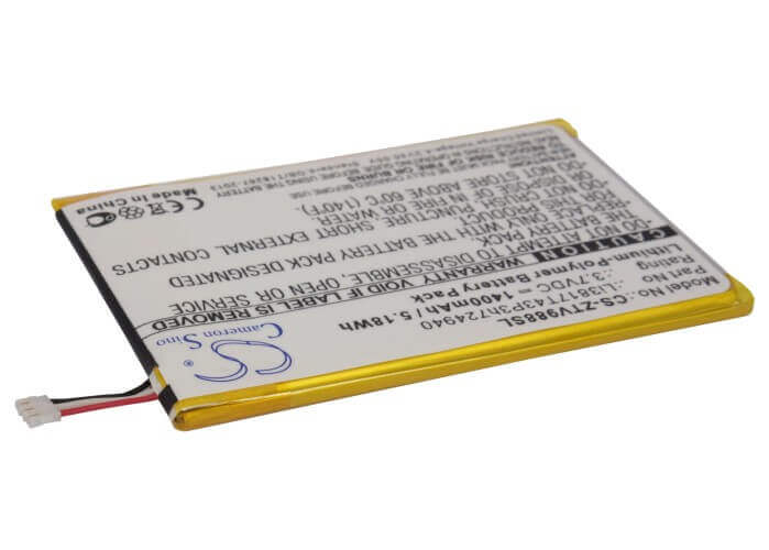 3.7V, Li-Polymer, 1400mAh, SmartPhone battery fits Zte, Li3817t43p3h724940, Ntzez753g3p5p, Paragon, 5.18Wh Mobile, SmartPhone Cameron Sino Technology Limited (Suspended)
