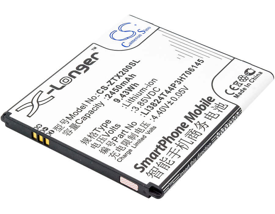 3.85V, Li-ion, 2450mAh, SmartPhone battery fits Zte, Li3824t44p3h706145, Grand X 2, Grand X2, 9.43Wh Mobile, SmartPhone Cameron Sino Technology Limited (Smartphone)