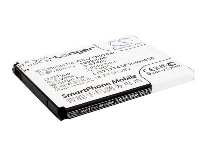 3.7V, Li-ion, 1600mAh, SmartPhone battery fits Srf, Amazing, Virgin Mobile, Net10, Zte, Li3716t42p3h594650, A2, 5.92Wh Mobile, SmartPhone Cameron Sino Technology Limited (Smartphone)