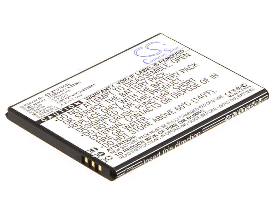 3.7V, Li-ion, 1150mAh, SmartPhone battery fits Zte, Li3712t42p3h655041, Blade C310, L530g, 4.26Wh Mobile, SmartPhone Cameron Sino Technology Limited (Suspended)