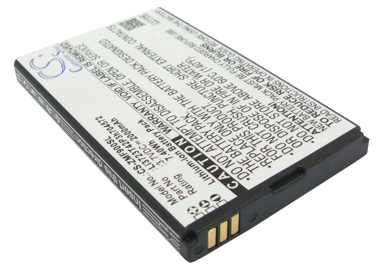 3,7V, Li-ion, 2000mAh, Batterie Hotspot compatible Mts, Zte, Li3720t42p3h704572, 831ft, 833f, 7,40Wh Hotspot Cameron Sino Technology Limited