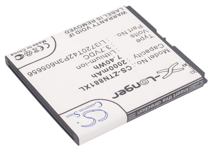 3.7V, Li-ion, 2000mAh, SmartPhone battery fits Zte, Li3720t42p3h605656, Blade G2, N881f, 7.4Wh Mobile, SmartPhone Cameron Sino Technology Limited (Smartphone)