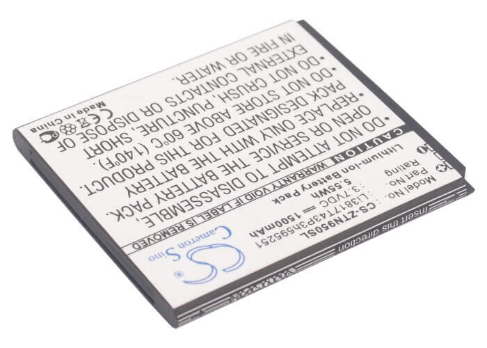 3.7V, Li-ion, 1500mAh, SmartPhone battery fits Zte, Li3716t42p3h595251, Blade L, Flash, 5.55Wh Mobile, SmartPhone Cameron Sino Technology Limited (Suspended)