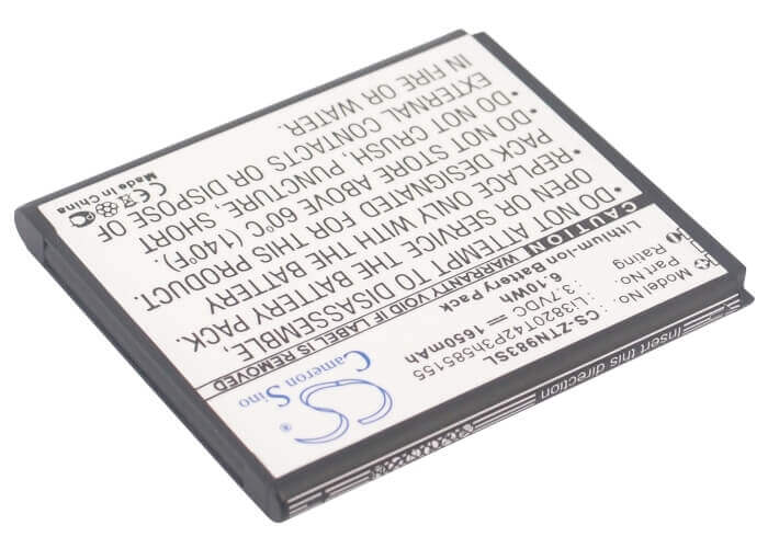 3.7V, Li-ion, 1650mAh, SmartPhone battery fits Zte, Li3820t42p3h585155, N983, Solar, 6.11Wh Mobile, SmartPhone Cameron Sino Technology Limited (Smartphone)