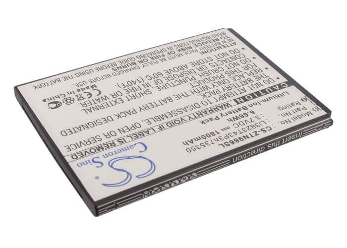 3.7V, Li-ion, 1800mAh, Hotspot battery fits Tegra, Boostmobile, Zte, Li3823t43p3h735350, Straight Talk, Z818g, 6.66Wh Hotspot Cameron Sino Technology Limited