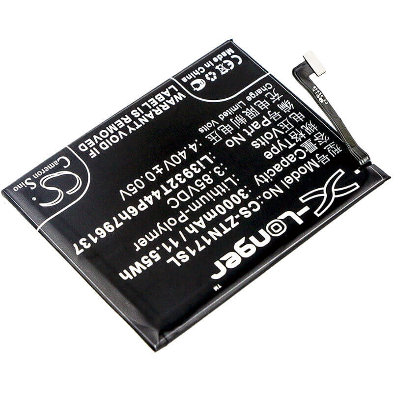 3.85V, Li-Polymer, 3000mAh, SmartPhone battery fits Zte, Nubia, Li3932t44p6h796137, Nx569h, Nx569j, 11.55Wh Mobile, SmartPhone Cameron Sino Technology Limited (Smartphone)