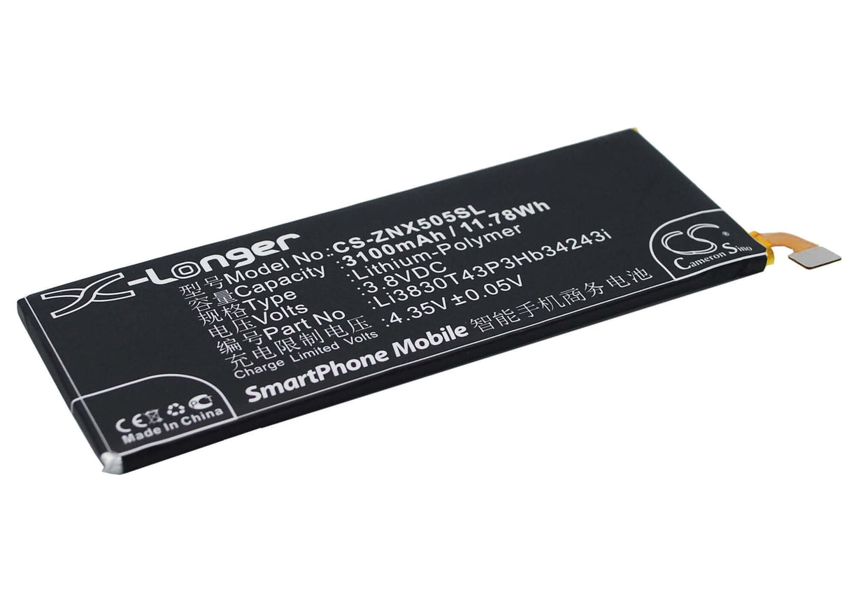 3.8V, Li-Polymer, 3100mAh, SmartPhone battery fits Zte, Li3803t43p3hb34243, Nubia Z7 Max, Nubia Z7 Max Dual Sim, 11.78Wh Mobile, SmartPhone Cameron Sino Technology Limited (Smartphone)