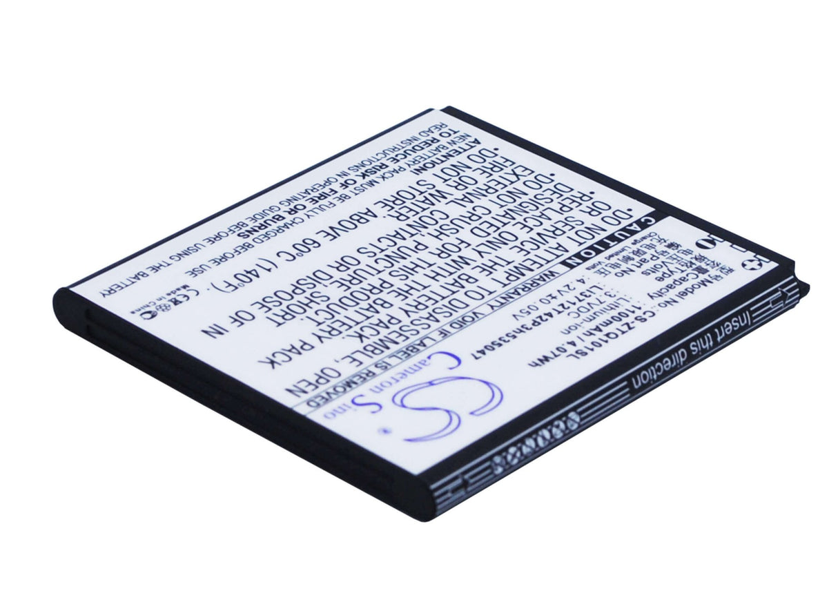 3.7V, Li-ion, 1100mAh, SmartPhone battery fits Zte, Li3712t42p3h535047, Q101t, 4.07Wh Mobile, SmartPhone Cameron Sino Technology Limited (Suspended)