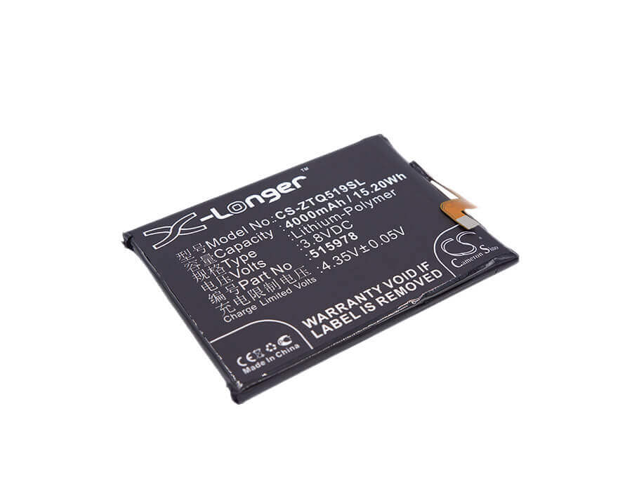 3.8V, Li-Polymer, 4000mAh, SmartPhone battery fits Zte, 515978, Blade A452, Blade D2, 15.2Wh Mobile, SmartPhone Cameron Sino Technology Limited (Smartphone)