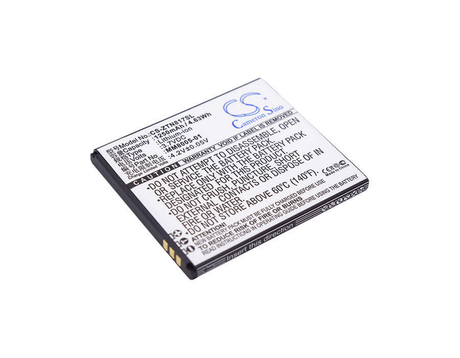 Battery For Zte, Quest, Quest N817, Uhura 3.7v, 1250mah - 4.63wh Batteries for Electronics Cameron Sino Technology Limited (Suspended)