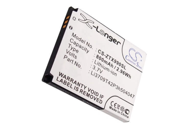 3.7V, Li-ion, 800mAh, SmartPhone battery fits T-mobile, Orange, At&t, Zte, Li3709t42p3h504047, Gx930, Gx991, 2.96Wh Mobile, SmartPhone Cameron Sino Technology Limited (Smartphone)