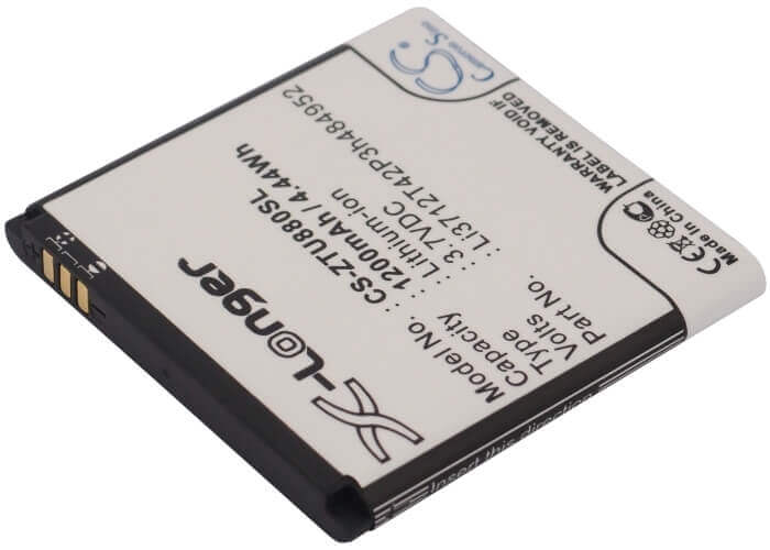 3.7V, Li-ion, 1200mAh, SmartPhone battery fits Amazing, Zte, Li3712t42p3h484952, A3, A3s, 4.44Wh Mobile, SmartPhone Cameron Sino Technology Limited (Smartphone)