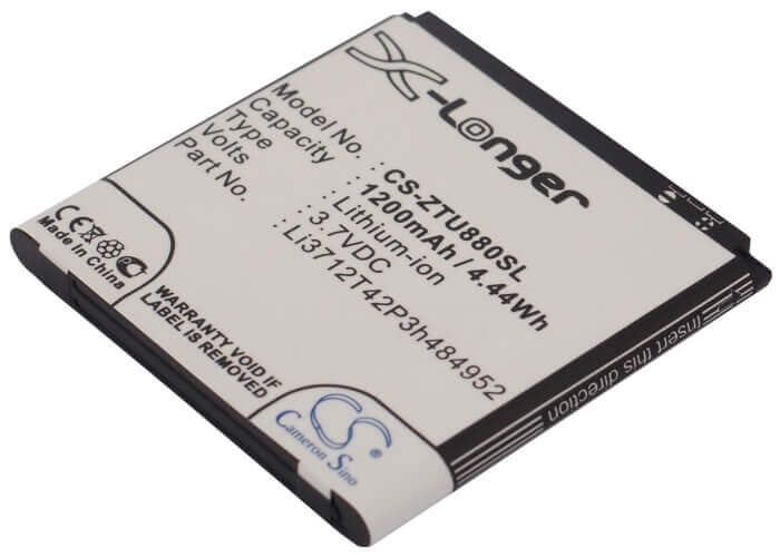 3.7V, Li-ion, 1200mAh, SmartPhone battery fits Amazing, Zte, Li3712t42p3h484952, A3, A3s, 4.44Wh Mobile, SmartPhone Cameron Sino Technology Limited (Smartphone)