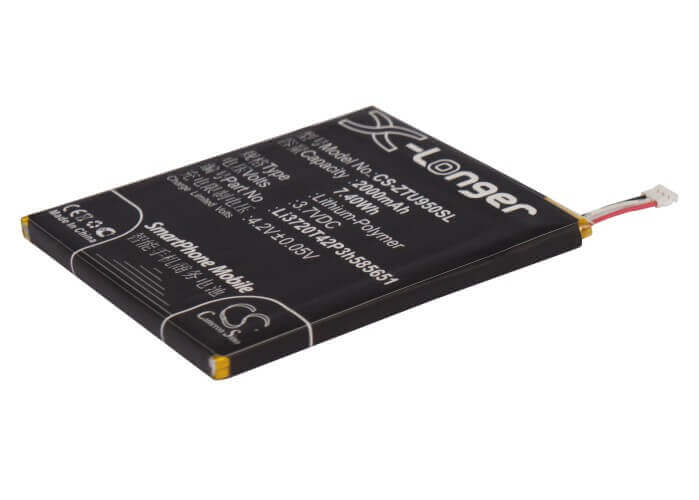 3.7V, Li-Polymer, 2000mAh, SmartPhone battery fits Zte, Li3720t42p3h585651, Blade Super, Grand X Pro, 7.4Wh Mobile, SmartPhone Cameron Sino Technology Limited (Smartphone)