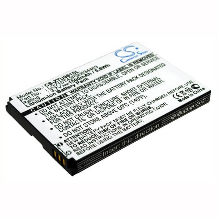 3.7V, Li-ion, 1500mAh, SmartPhone battery fits Zte, Li3715t42p3h634463, D820, D821, 5.55Wh Mobile, SmartPhone Cameron Sino Technology Limited (Suspended)