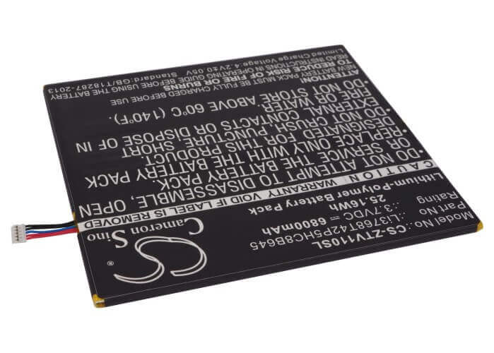 3.7V, Li-Polymer, 6800mAh, Tablet battery fits Zte, Li3768t42p5hc8b645, V11, V11a, 25.16Wh Tablet Cameron Sino Technology Limited