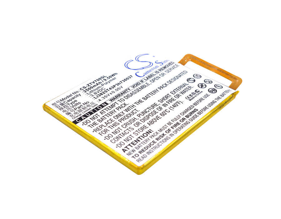 3.8V, Li-Polymer, 2500mAh, SmartPhone battery fits Zte, Li3825t43p3h736037, Blade A2, Blade V7, 9.5Wh Mobile, SmartPhone Cameron Sino Technology Limited (Smartphone)