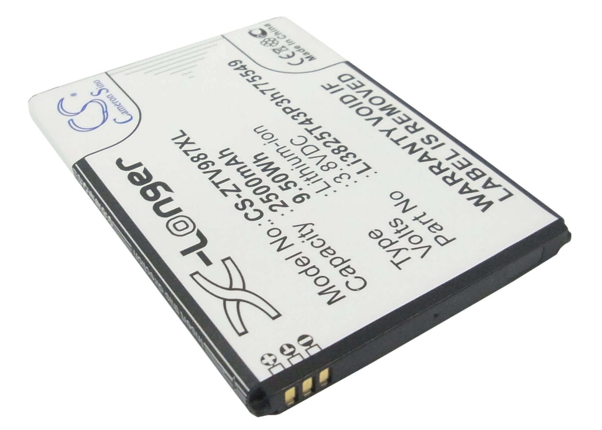 3.8V, Li-ion, 2500mAh, SmartPhone battery fits Amazing, Zte, Li3825t43p3h775549, A6, 9.5Wh Mobile, SmartPhone Cameron Sino Technology Limited (Smartphone)