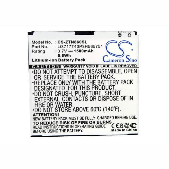3.7V, Li-ion, 1500mAh, SmartPhone battery fits Medion, Li3717t43p3h565751, 4g 5.0mp, N860, 5.55Wh Mobile, SmartPhone Cameron Sino Technology Limited (Suspended)