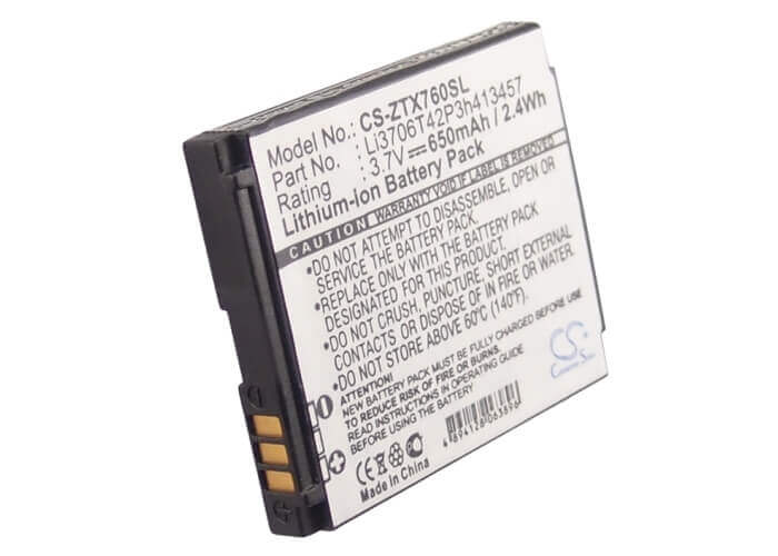 3.7V, Li-ion, 650mAh, SmartPhone battery fits Orange, Vodafone, T-mobile, Zte, Li3706t42p3h413457, Vegas, 2.41Wh Mobile, SmartPhone Cameron Sino Technology Limited (Smartphone)