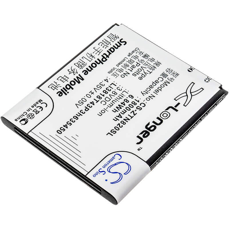 3.8V, Li-ion, 1800mAh, SmartPhone battery fits Zte, Li3818t43p3h635450, Obsidian, Z820, 6.84Wh Mobile, SmartPhone Cameron Sino Technology Limited (Smartphone)
