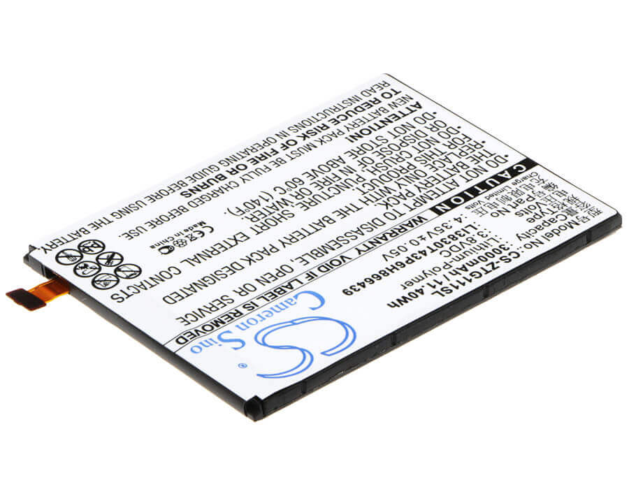 3.8V, Li-Polymer, 3000mAh, SmartPhone battery fits Zte, Li3830t43p6h866439, G111, N9518, 11.4Wh Mobile, SmartPhone Cameron Sino Technology Limited (Smartphone)