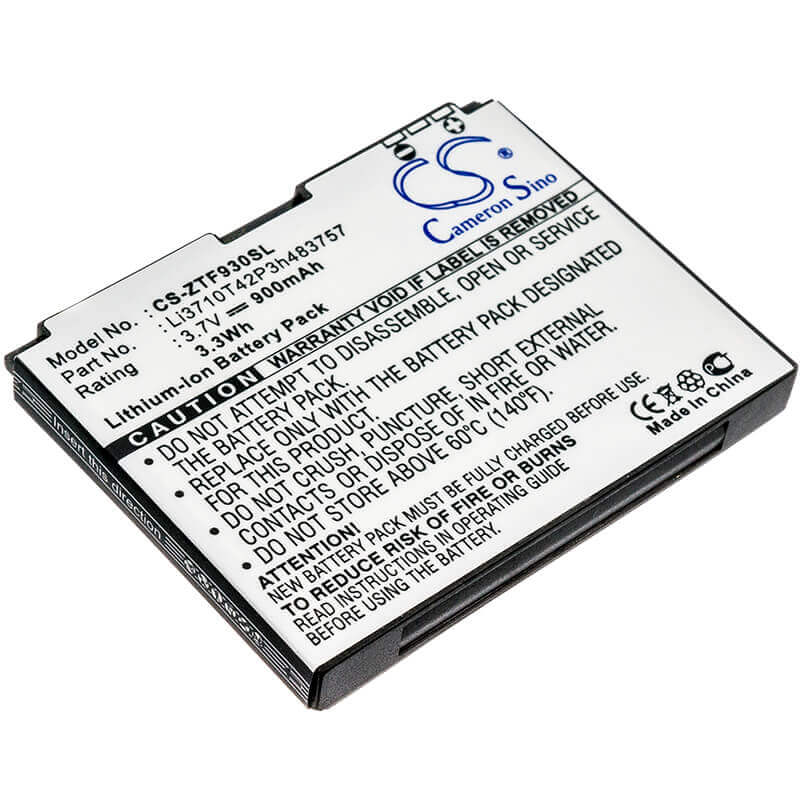 3.7V, Li-ion, 900mAh, SmartPhone battery fits Telstra, At&t, Vodafone, Verizon, Orange, T-mobile, Zte, Li3710t42p3h483757, Z431, 3.33Wh Mobile, SmartPhone Cameron Sino Technology Limited (Smartphone)