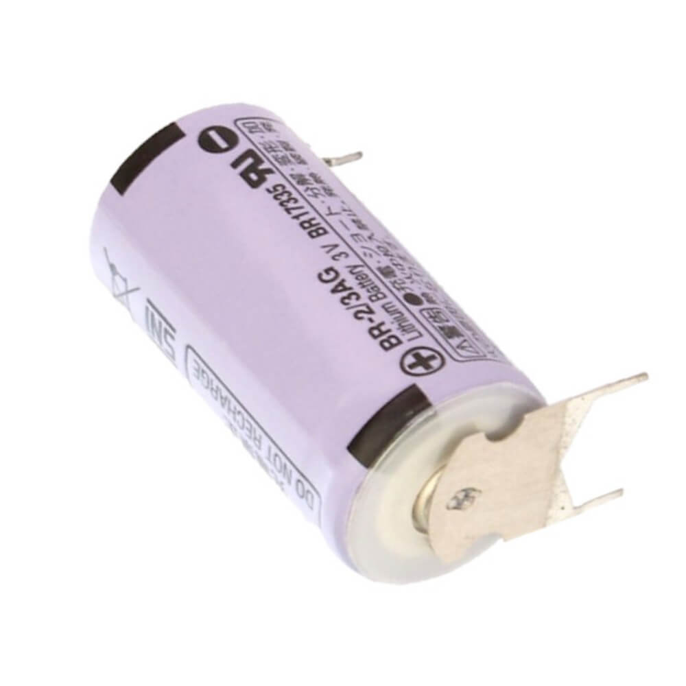 Panasonic BR-2/3AG Lithium Battery Bare Cell 3V 1.45Ah Primary Cell Other CB Range With Two Pins on Positive One Pin on Negative