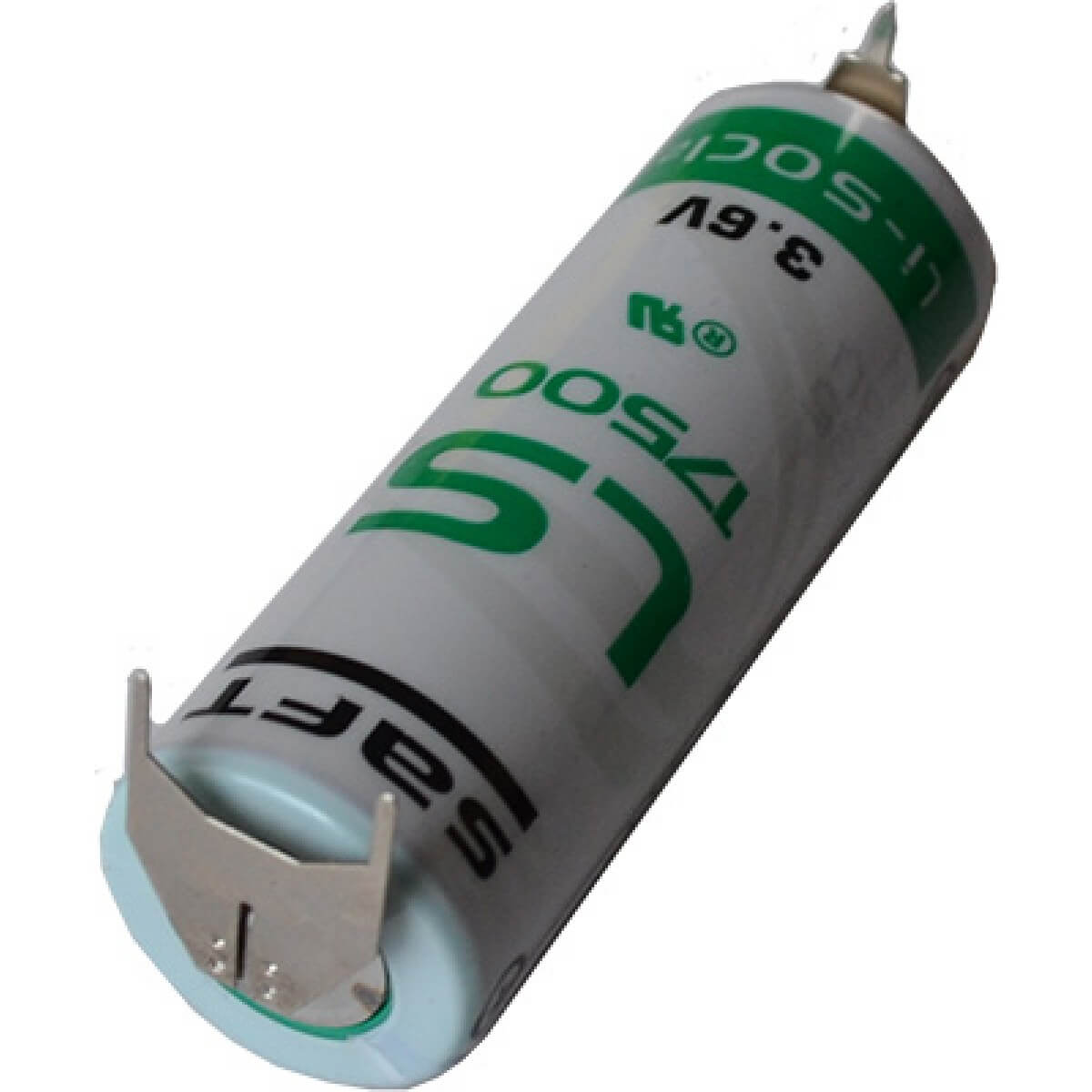 Battery Model Saft Ls 17500, 6135-01-524-7621, Ls17500, Ls17500-ba 3.6v, 3600 Mah - 12.96wh Saft Batteries Saft Lithium Batteries With PC Pins - 2 Pin on Positive Terminal - 1 Pin on Negative Terminal