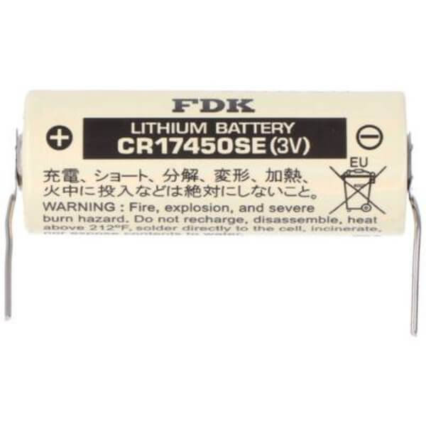 Battery Model Sanyo / Fdk Sanyo Cr17450se-r Plc Battery, Cr17450se, Cr17450er 3v, 2400 Mah - 7.2wh Other CB Range With Single PC Pins (Like Axial)