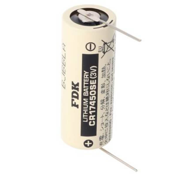 Battery Model Sanyo / Fdk Sanyo Cr17450se-r Plc Battery, Cr17450se, Cr17450er 3v, 2400 Mah - 7.2wh Other CB Range With Single PC Pins 1 Pin on Positive Terminal and 1 Pin on Negative Terminal