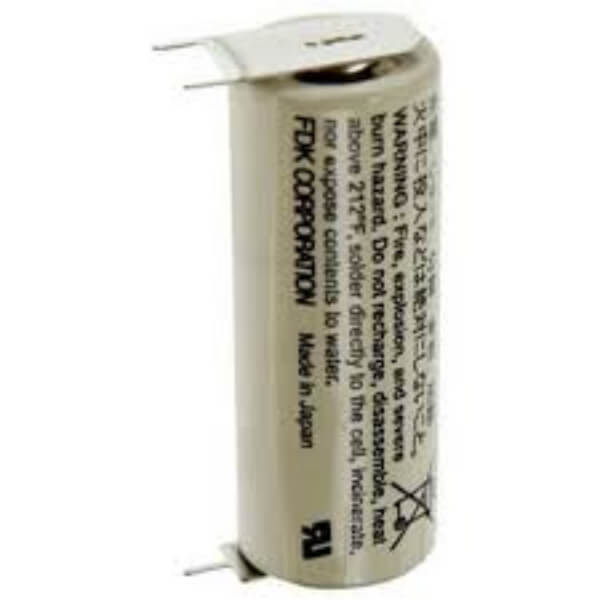 Battery Model Sanyo / Fdk Sanyo Cr17450se-r Plc Battery, Cr17450se, Cr17450er 3v, 2400 Mah - 7.2wh Other CB Range With PC Pins - 2 Pin on Positive Terminal - 1 Pin on Negative Terminal