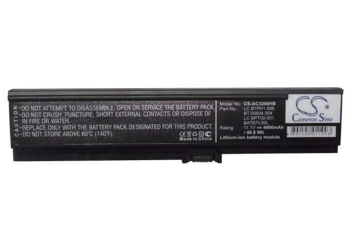 Black Battery For Acer As36802682, Aspire 3050, Aspire 3050-1733 11.1v, 4400mah - 48.84wh Notebook, Laptop Cameron Sino Technology Limited