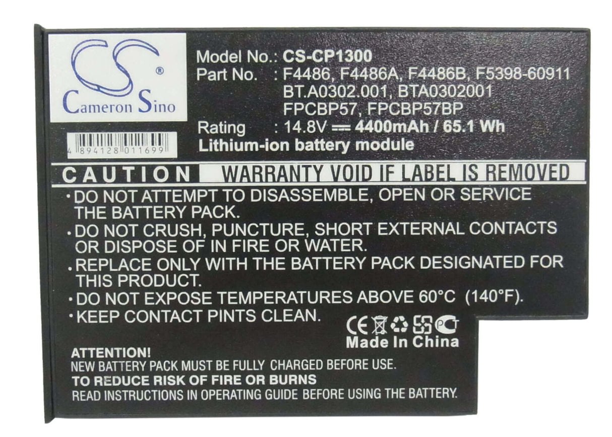 Black Battery For Acer Aspire 1312xc, Aspire 1310xc, Aspire 1306lc 14.8v, 4400mah - 65.12wh Notebook, Laptop Cameron Sino Technology Limited