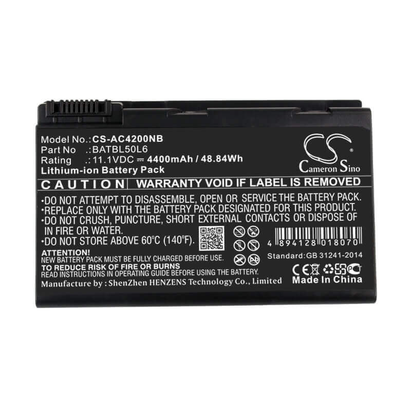 Black Battery For Acer Aspire 3100, Aspire 3103, Aspire 3104wlmib120 11.1v, 4400mah - 48.84wh Notebook, Laptop Cameron Sino Technology Limited