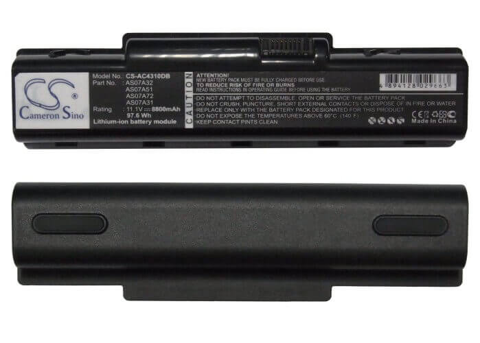 Black Battery For Acer Aspire 4710z, Aspire 2930g, Aspire 4730zg 11.1v, 8800mah - 97.68wh Notebook, Laptop Cameron Sino Technology Limited