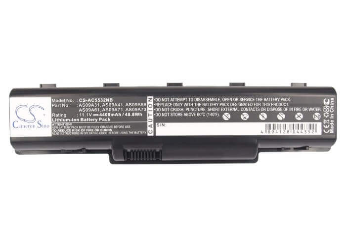 Black Battery For Acer Aspire 4732, Aspire 5516, Aspire 5517 11.1v, 4400mah - 48.84wh Notebook, Laptop Cameron Sino Technology Limited