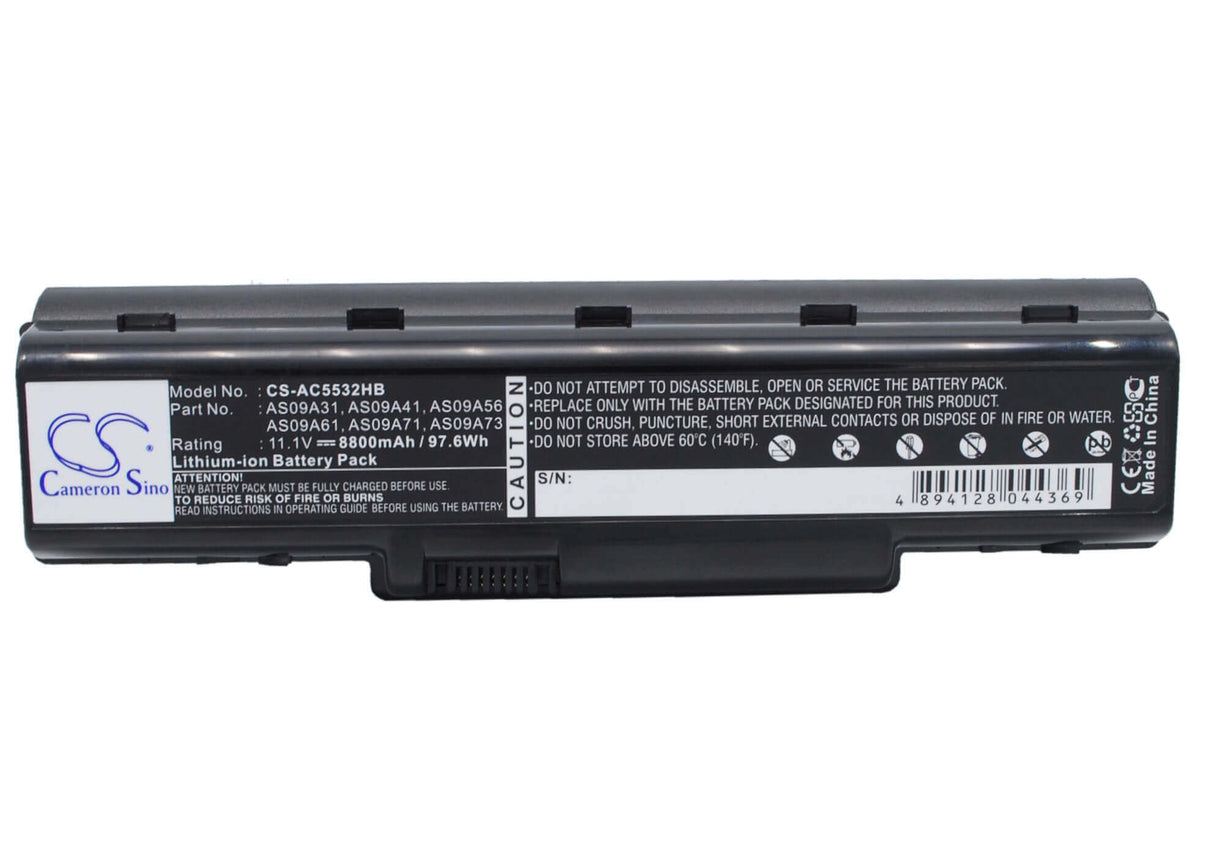 Black Battery For Acer Aspire 4732, Aspire 5516, Aspire 5517 11.1v, 8800mah - 97.68wh Notebook, Laptop Cameron Sino Technology Limited