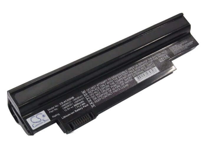 Black Battery For Acer Aspire One 532h-2db, Aspire One 532h-2dr, Aspire One 532h-2ds 10.8v, 6600mah - 71.28wh Notebook, Laptop Cameron Sino Technology Limited