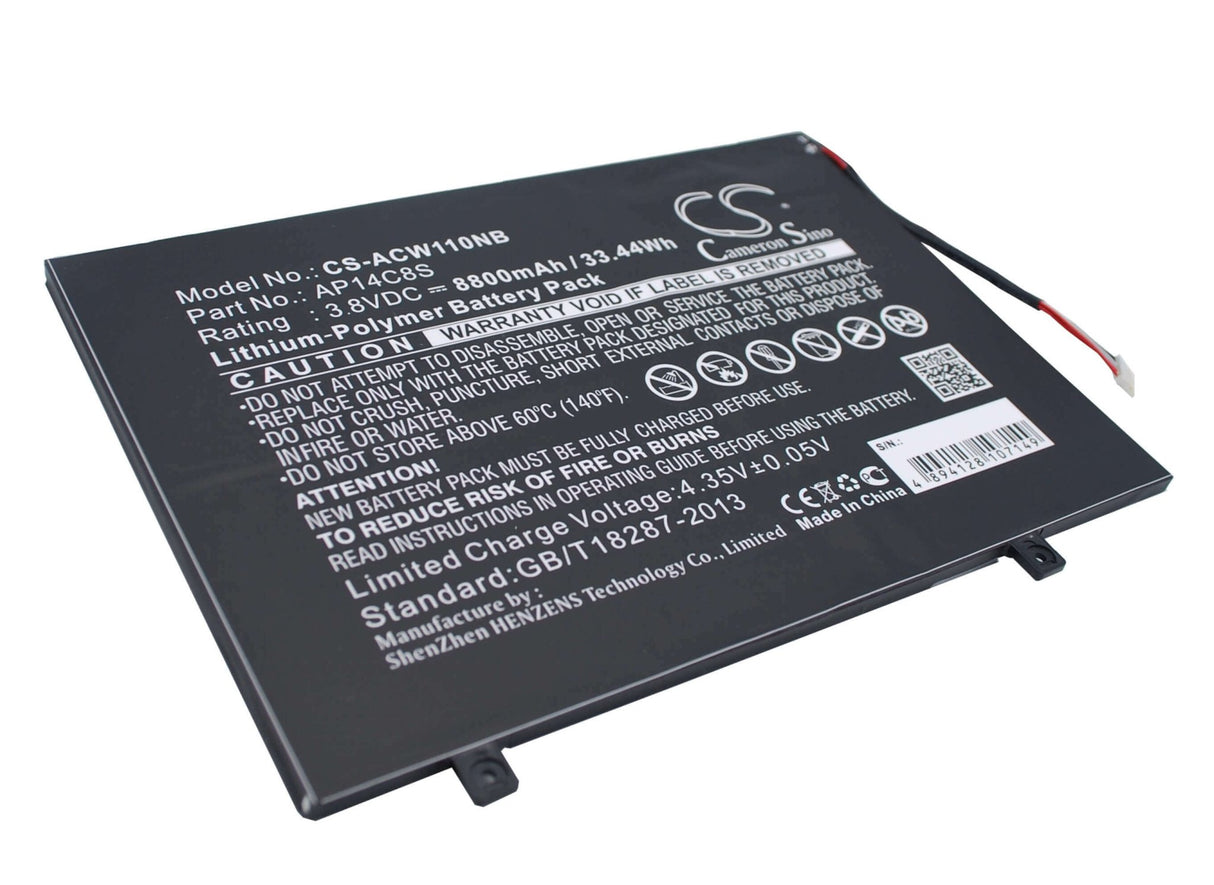 Black Battery For Acer Aspire Switch 11, Aspire Switch 11 Pro, Sw5-111 3.8v, 8800mah - 33.44wh Batteries for Electronics Cameron Sino Technology Limited (Suspended)