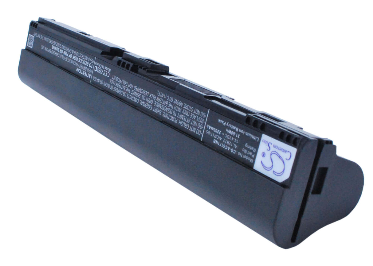 Black Battery For Acer Aspire V5-171, Aspire One 725, Aspire One 756 14.4v, 2200mah - 31.68wh Notebook, Laptop Cameron Sino Technology Limited