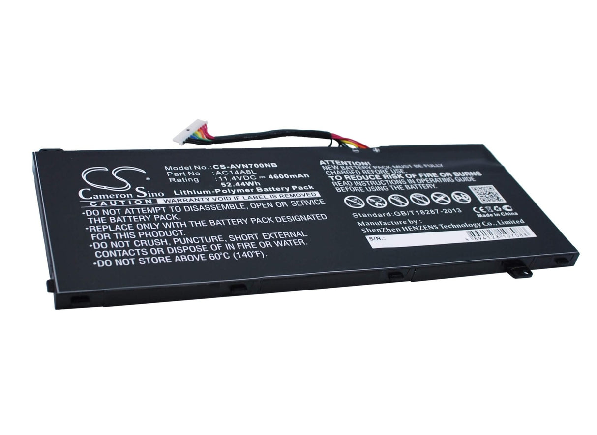Black Battery For Acer Aspire Vn7, Aspire Vn7-571, Aspire Vn7-571g 11.4v, 4600mah - 52.44wh Notebook, Laptop Cameron Sino Technology Limited