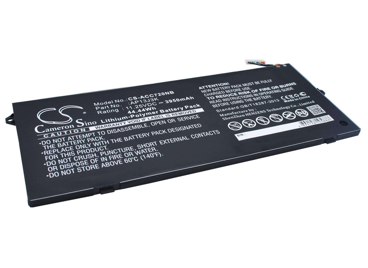 Black Battery For Acer Chromebook 11.6", Chromebook C720, Chromebook C720p 11.25v, 3950mah - 44.44wh Notebook, Laptop Cameron Sino Technology Limited