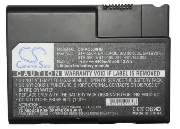 Black Battery For Acer Travelmate 275, Travelmate 273, Travelmate 272x 14.8v, 4400mah - 65.12wh Notebook, Laptop Cameron Sino Technology Limited (Suspended)