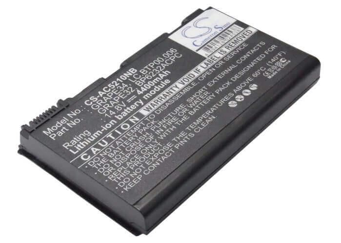 Black Battery For Acer Travelmate 5310-400508mi, Travelmate 5520g-402g16mi, Travelmate 5720-702g25bn 14.8v, 4400mah - 65.12wh Notebook, Laptop Cameron Sino Technology Limited